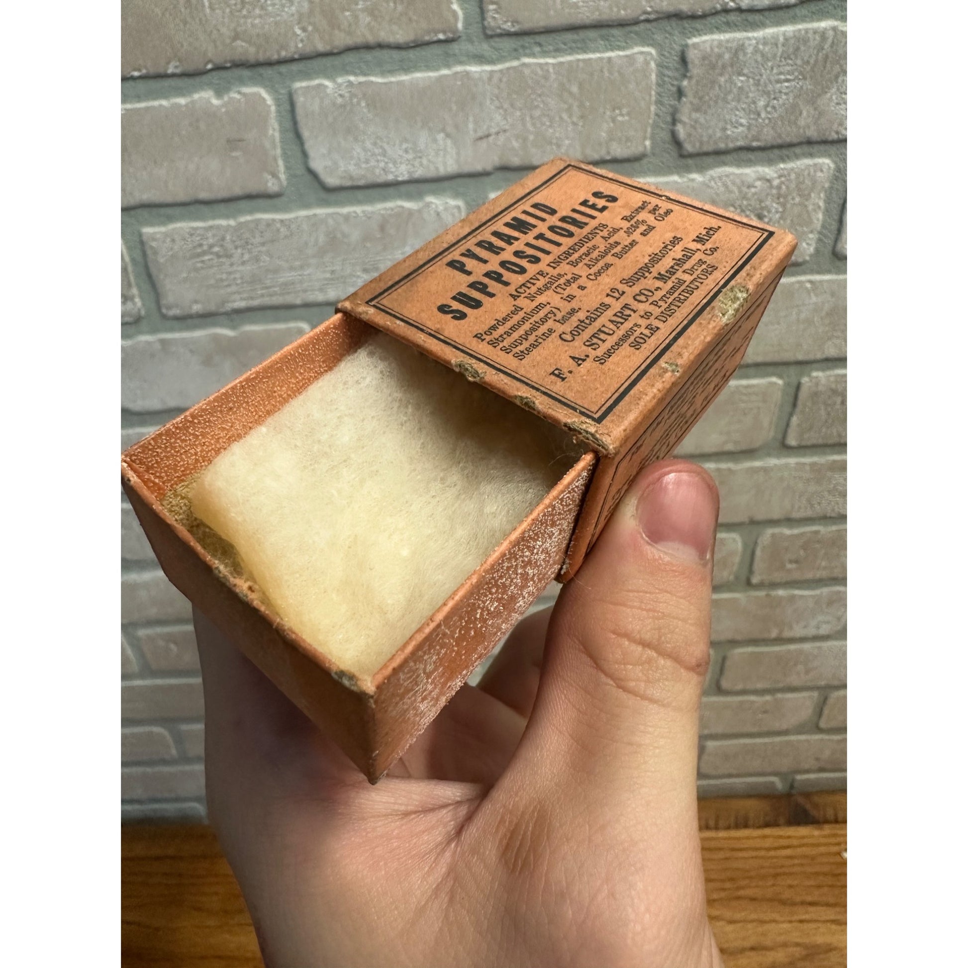 Vintage 1920s Pyramid Suppositories F.A. Stuart Co. Empty Box Quack Medicine