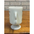 Vintage US Army Quartermaster Center Fort Lee Virginia White Milk Glass Mug 70s