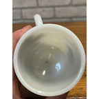 Vintage US Army Quartermaster Center Fort Lee Virginia White Milk Glass Mug 70s