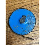 Vintage Lufkin 50ft Woven Cloth Reel Tape Measure Blue Metal Case #713