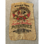 Vintage Blackhawk Chief Axes Potatoes James Burns Almond Wisconsin burlap sack