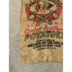 Vintage Blackhawk Chief Axes Potatoes James Burns Almond Wisconsin burlap sack