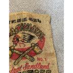 Vintage Blackhawk Chief Axes Potatoes James Burns Almond Wisconsin burlap sack