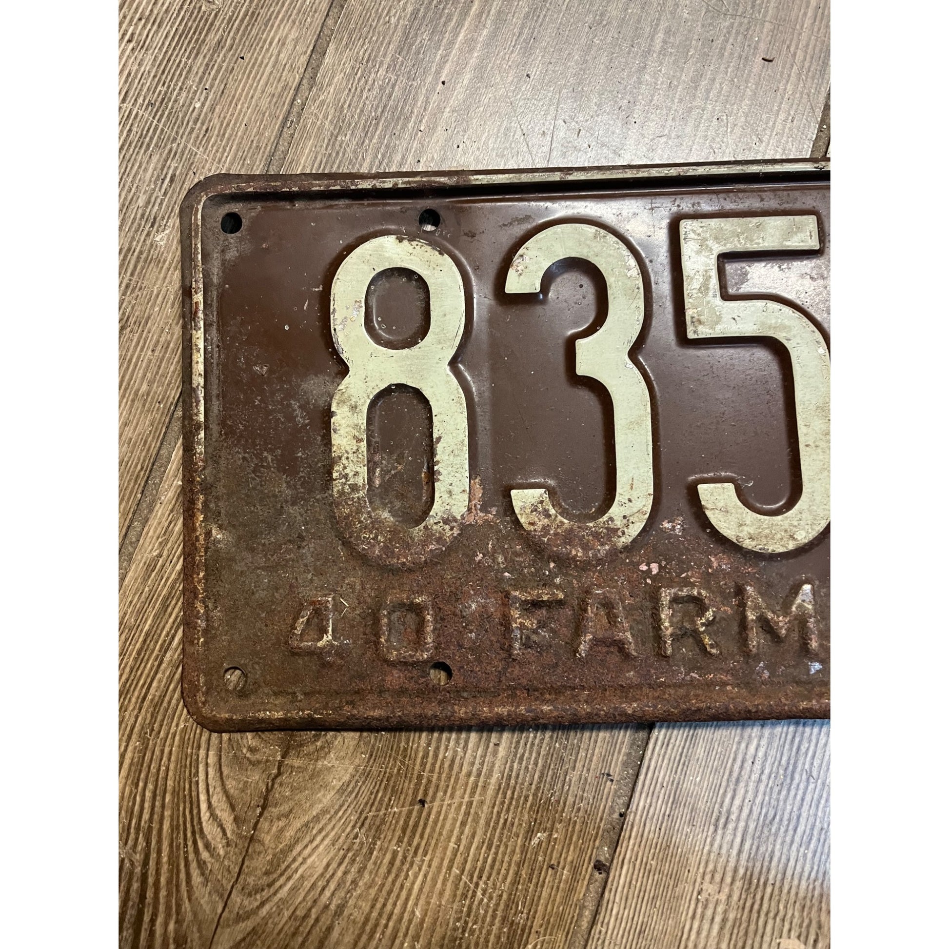 Original Wisconsin 1940-1941 License Plate Wis Single Farm Truck Vintage 4 Digit