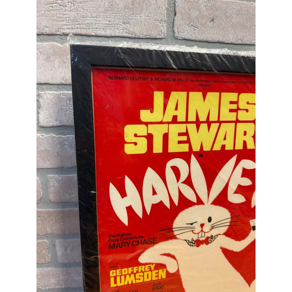 Original 1975 Harvey James Stewart Play Movie Broadside Poster Framed Promo
