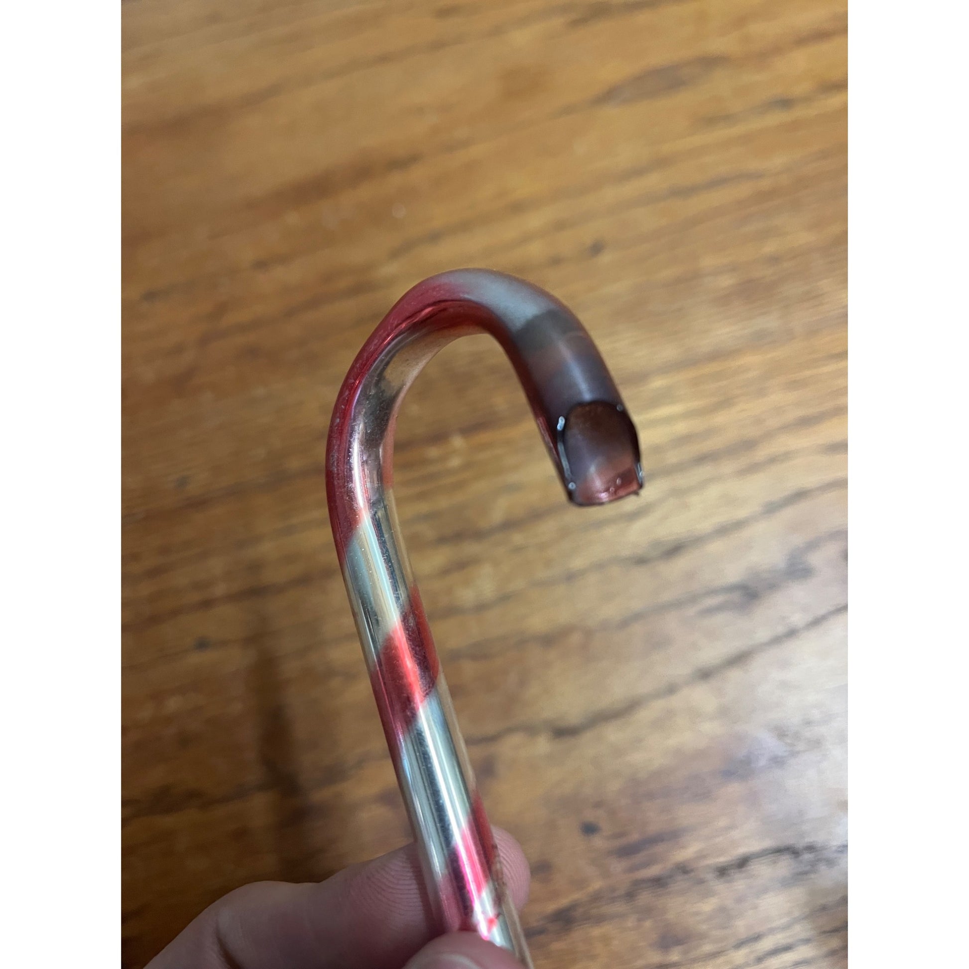 Vintage Mercury Glass Christmas Tree Ornament Red Stripe Candy Cane - Kentlee