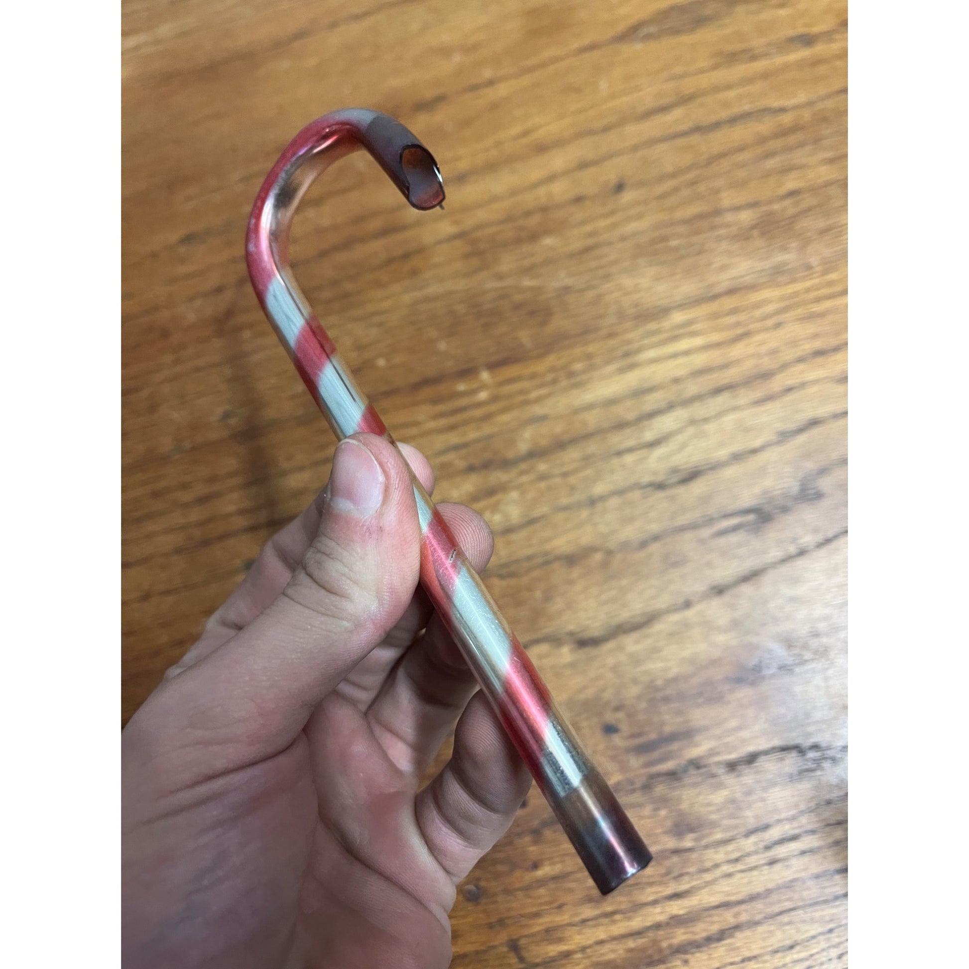 Vintage Mercury Glass Christmas Tree Ornament Red Stripe Candy Cane - Kentlee