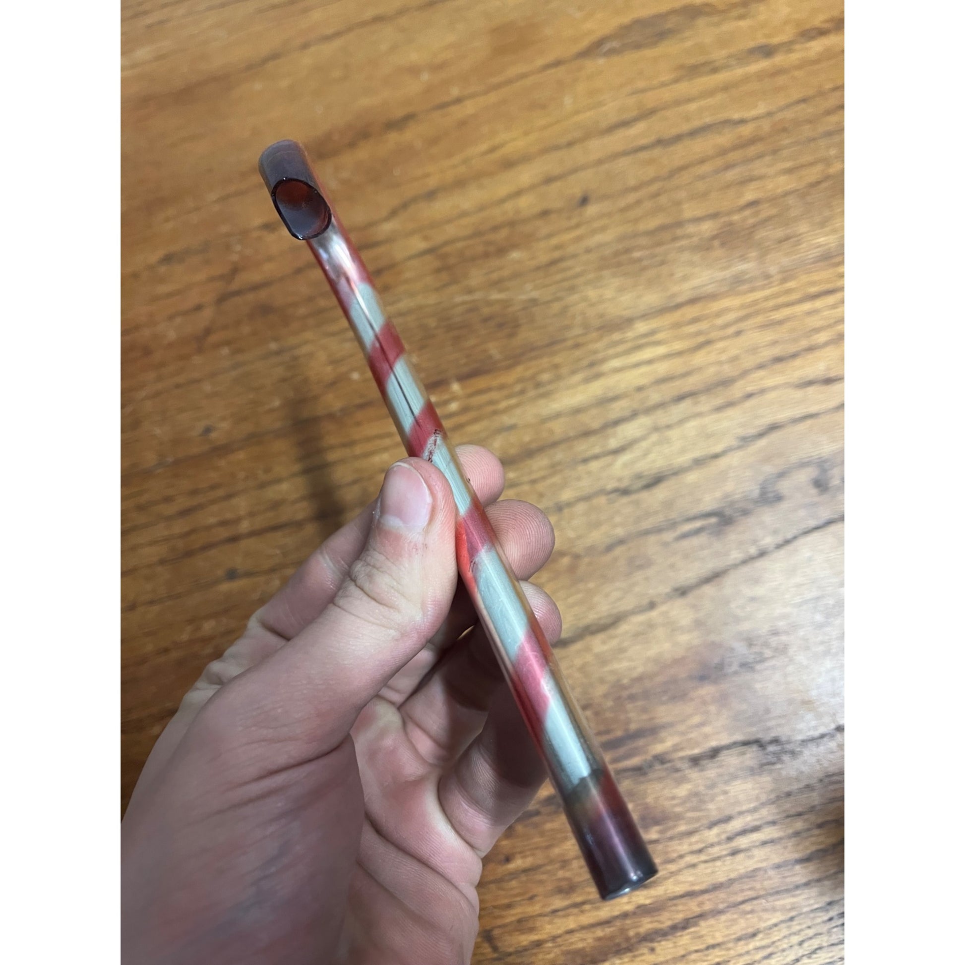 Vintage Mercury Glass Christmas Tree Ornament Red Stripe Candy Cane - Kentlee