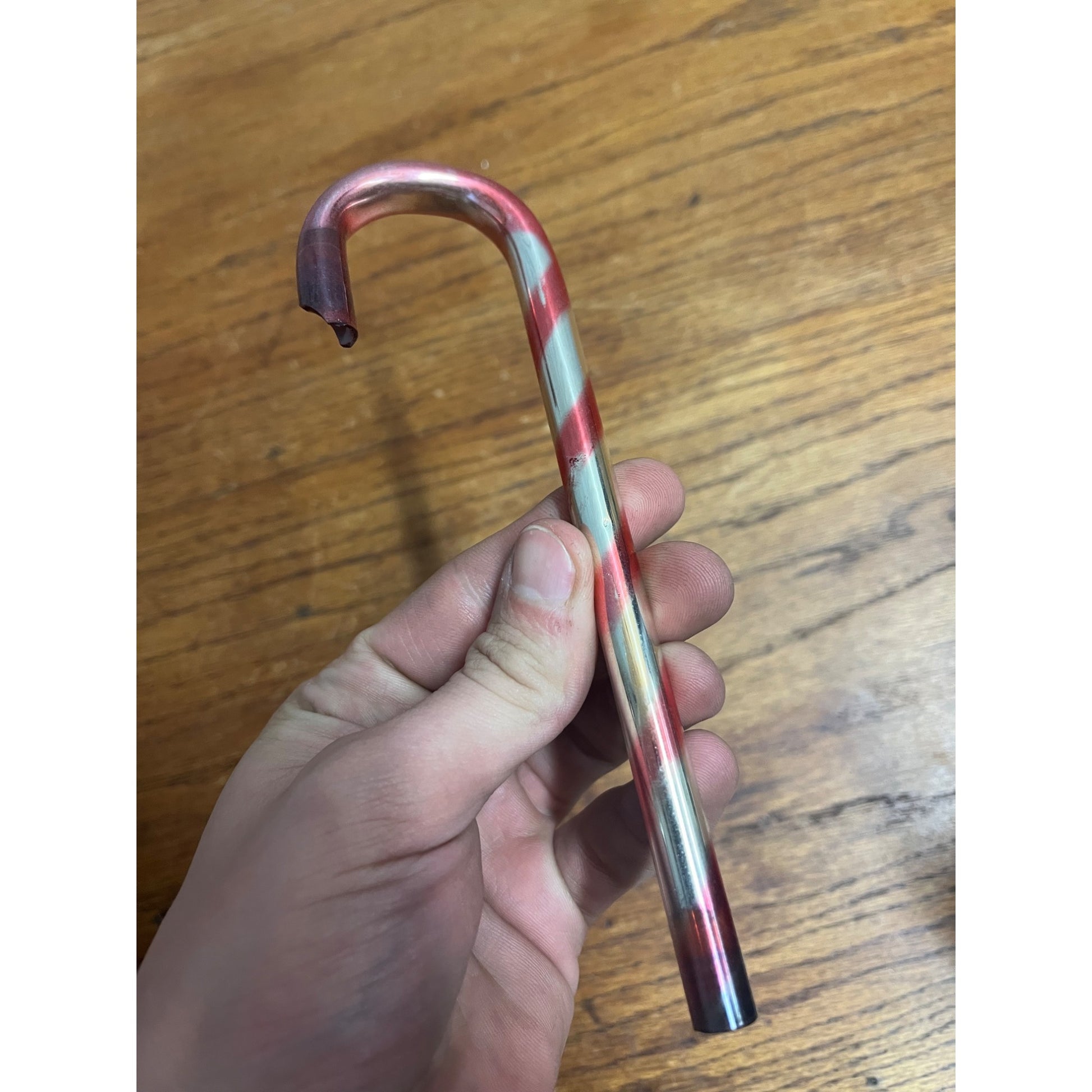 Vintage Mercury Glass Christmas Tree Ornament Red Stripe Candy Cane - Kentlee