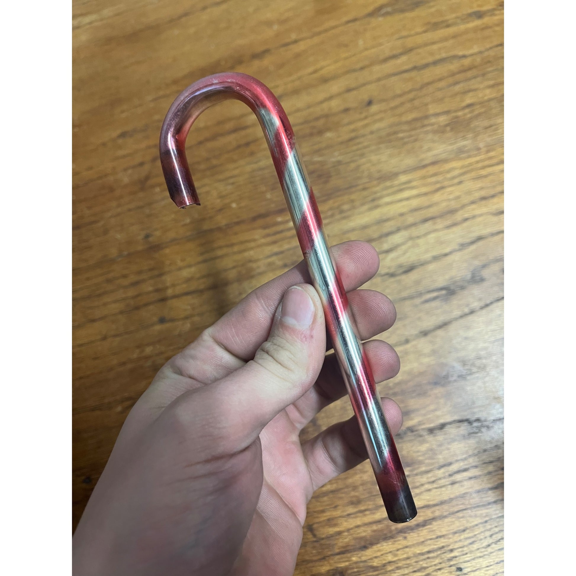 Vintage Mercury Glass Christmas Tree Ornament Red Stripe Candy Cane - Kentlee