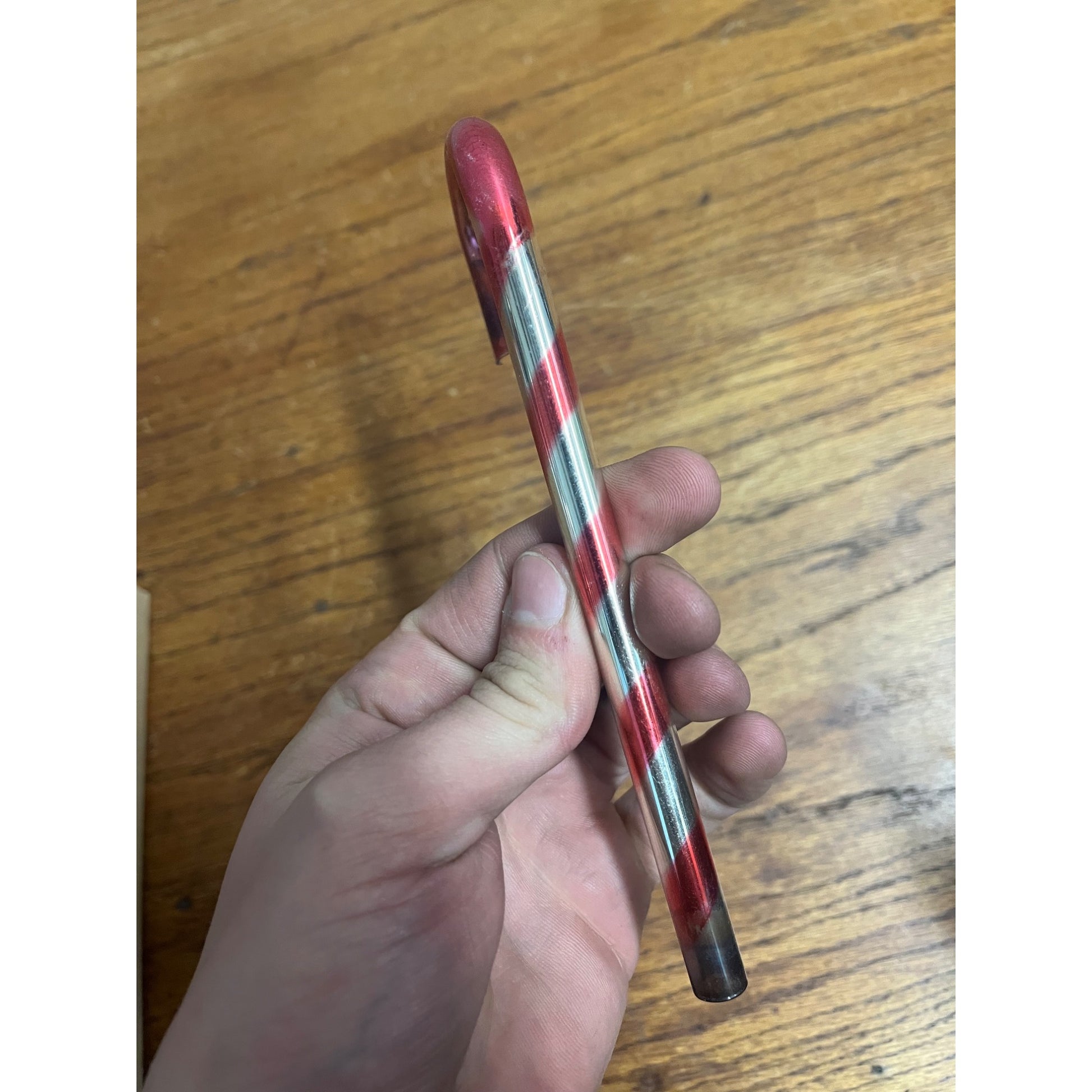 Vintage Mercury Glass Christmas Tree Ornament Red Stripe Candy Cane - Kentlee