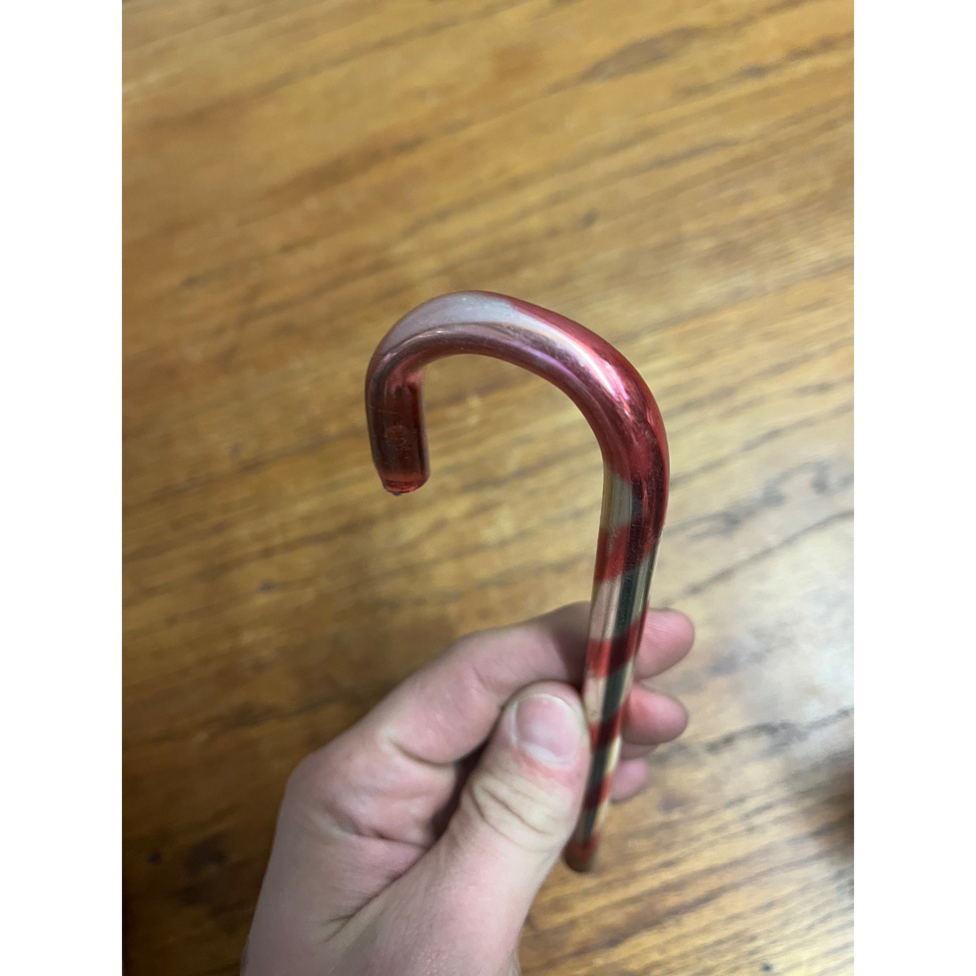 Vintage Mercury Glass Christmas Tree Ornament Red Stripe Candy Cane - Kentlee