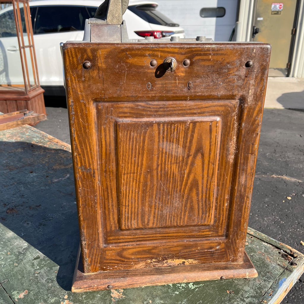 Antique c1925 Mills 5 Cent Owl Operators Bell Art Deco Gooseneck Slot Machine