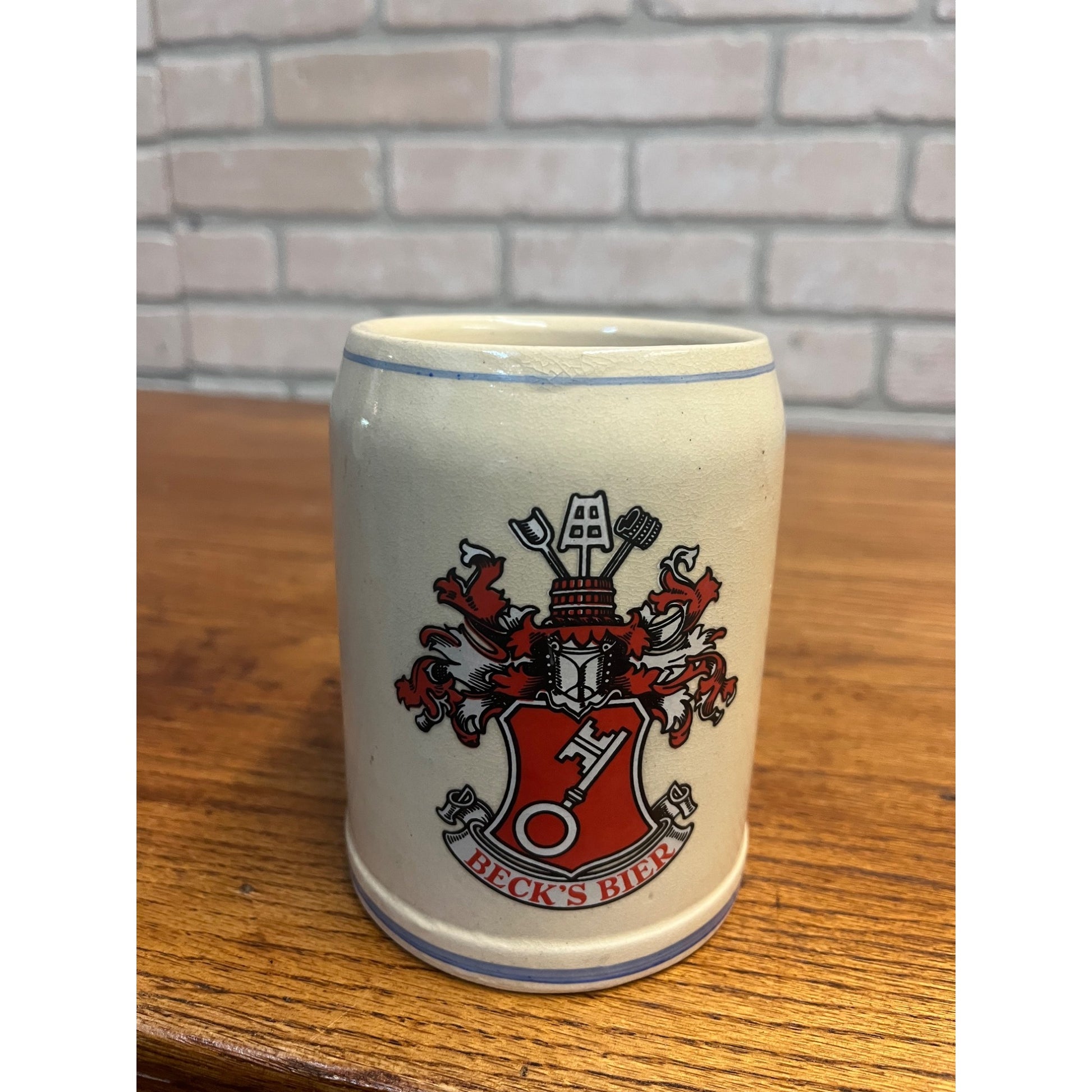 Vintage Heavy Becks Bier Beer Stein Stoneware Mug Cup German - 0.5 Liter Gerz