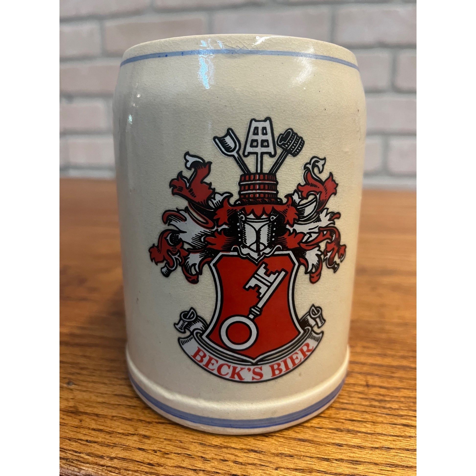Vintage Heavy Becks Bier Beer Stein Stoneware Mug Cup German - 0.5 Liter Gerz