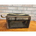 Antique Wooden Cricket Fishing Bait Box Wire Screen Carrier Primitive Cage Handmade 1920s Cabin Decor