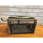Antique Wooden Cricket Fishing Bait Box Wire Screen Carrier Primitive Cage Handmade 1920s Cabin Decor