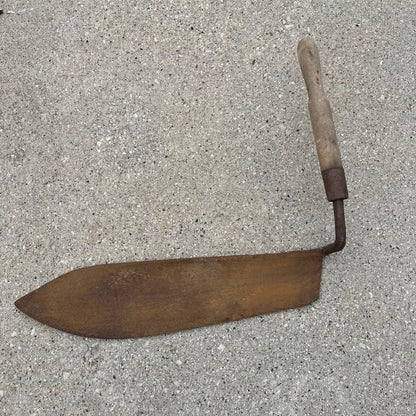 Antique Primitive Steel 22" Hay Knife Farm Harvesting Tool w/ Wooden Handle