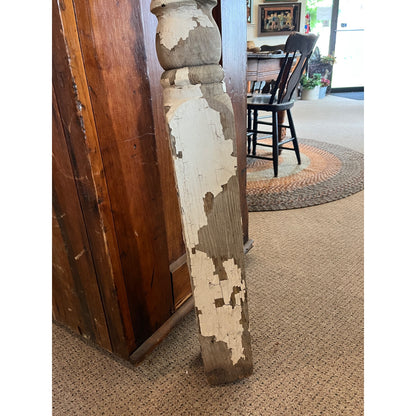 Rustic White Wooden Porch Column Post Architectural Salvage Chippy Paint Decor