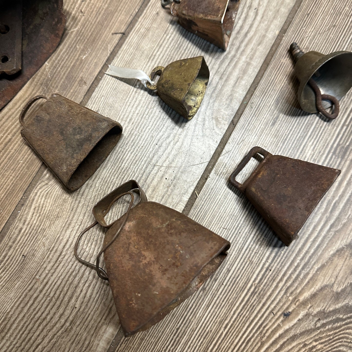 Antique Vintage Lot Cow Bells Goat Farm Primitive Rustic Estate Collection