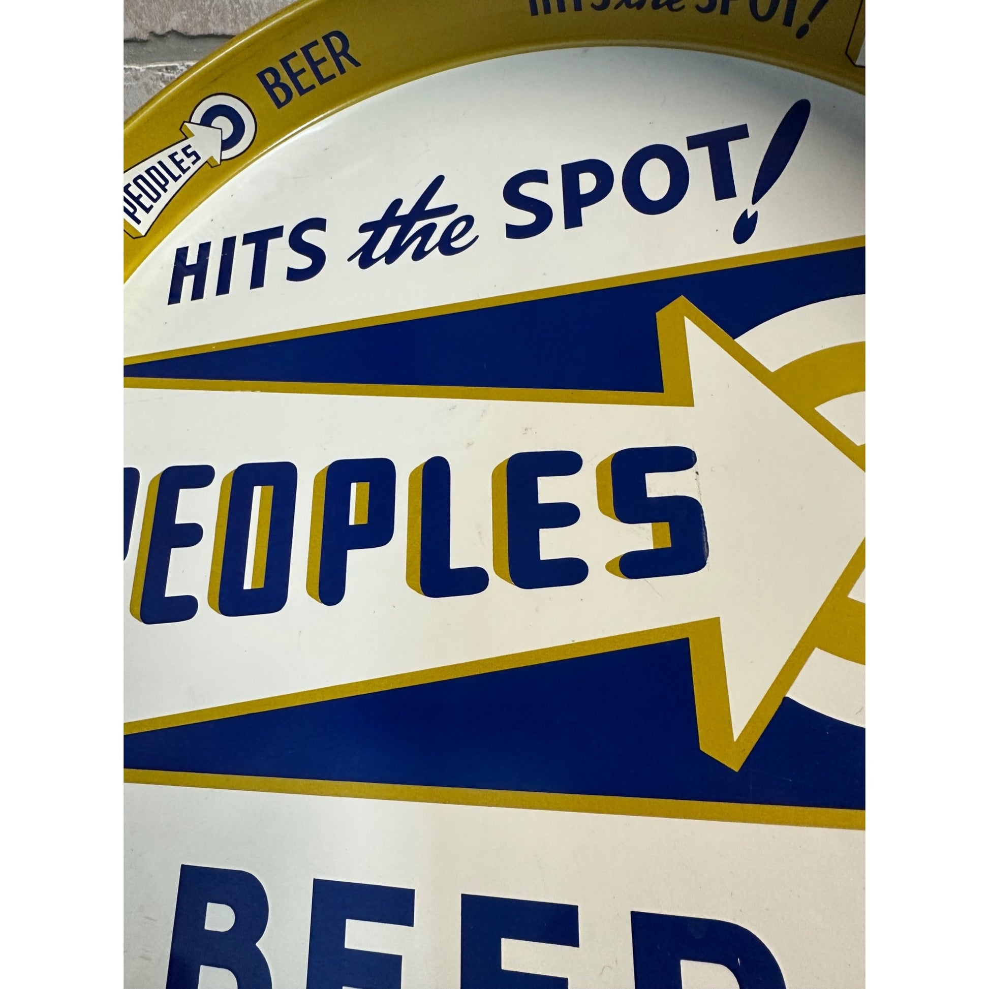 Vintage 1950s People's Brewing Co. Beer 12" Advertising Serving Tray Oshkosh Wis
