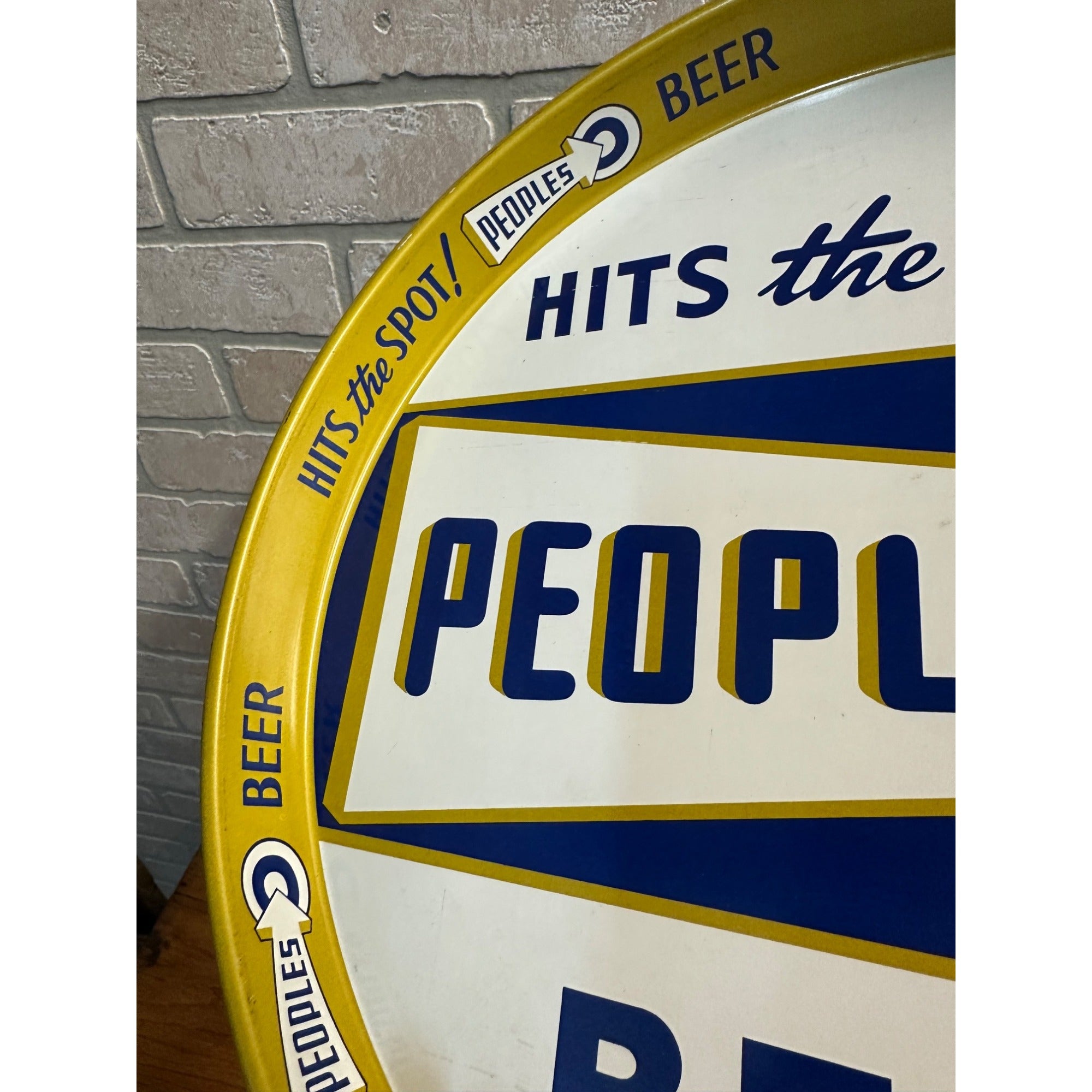 Vintage 1950s People's Brewing Co. Beer 12" Advertising Serving Tray Oshkosh Wis