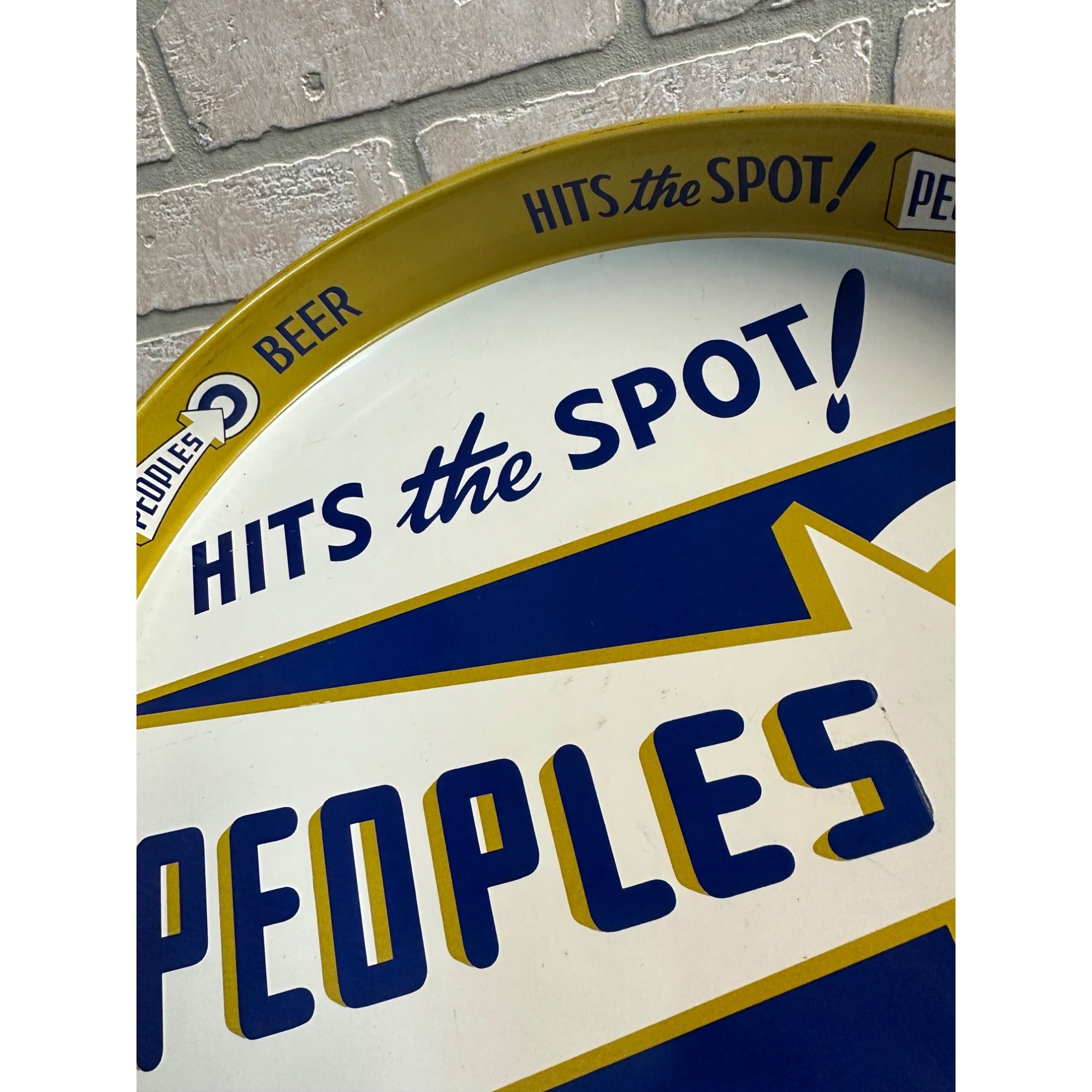 Vintage 1950s People's Brewing Co. Beer 12" Advertising Serving Tray Oshkosh Wis