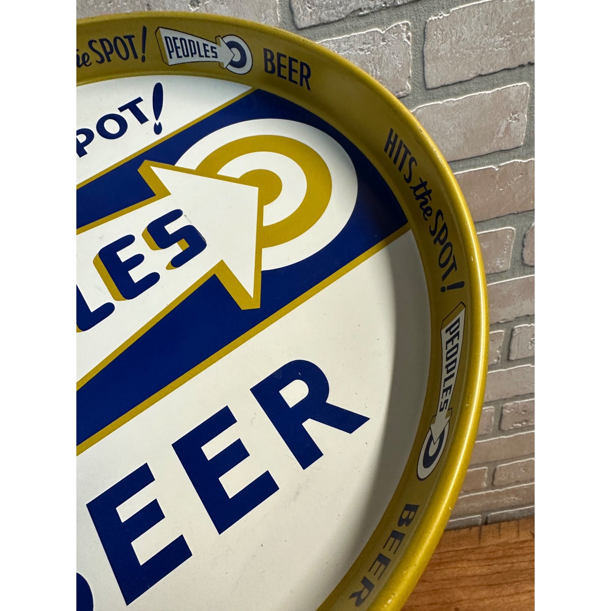 Vintage 1950s People's Brewing Co. Beer 12" Advertising Serving Tray Oshkosh Wis