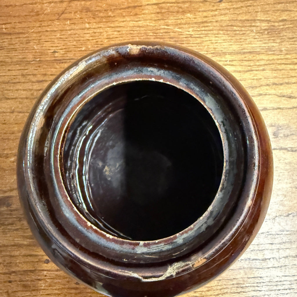 BROWN RED WING 7" PRESERVE JUG  MINNESOTA STONEWARE CO. RED WING, BOTTOM MARK