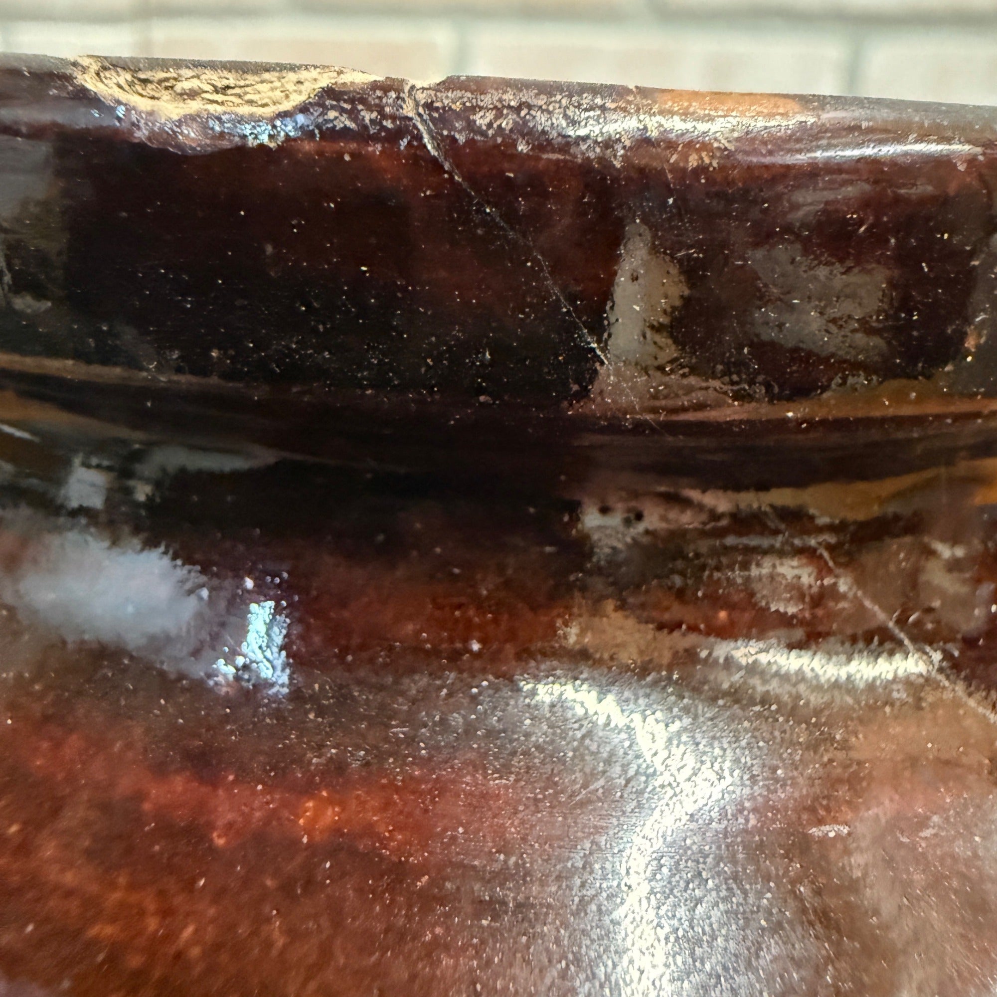 BROWN RED WING 7" PRESERVE JUG  MINNESOTA STONEWARE CO. RED WING, BOTTOM MARK