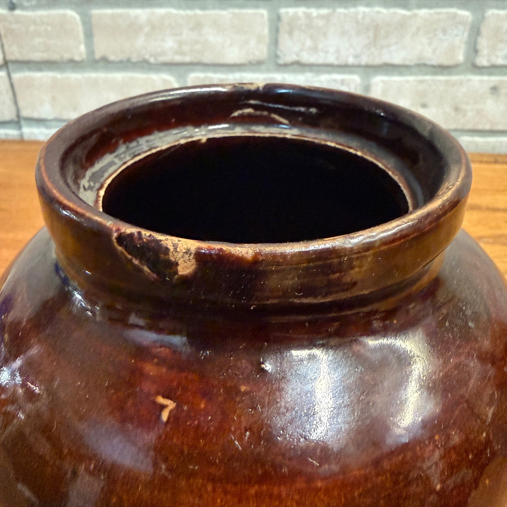 BROWN RED WING 7" PRESERVE JUG  MINNESOTA STONEWARE CO. RED WING, BOTTOM MARK