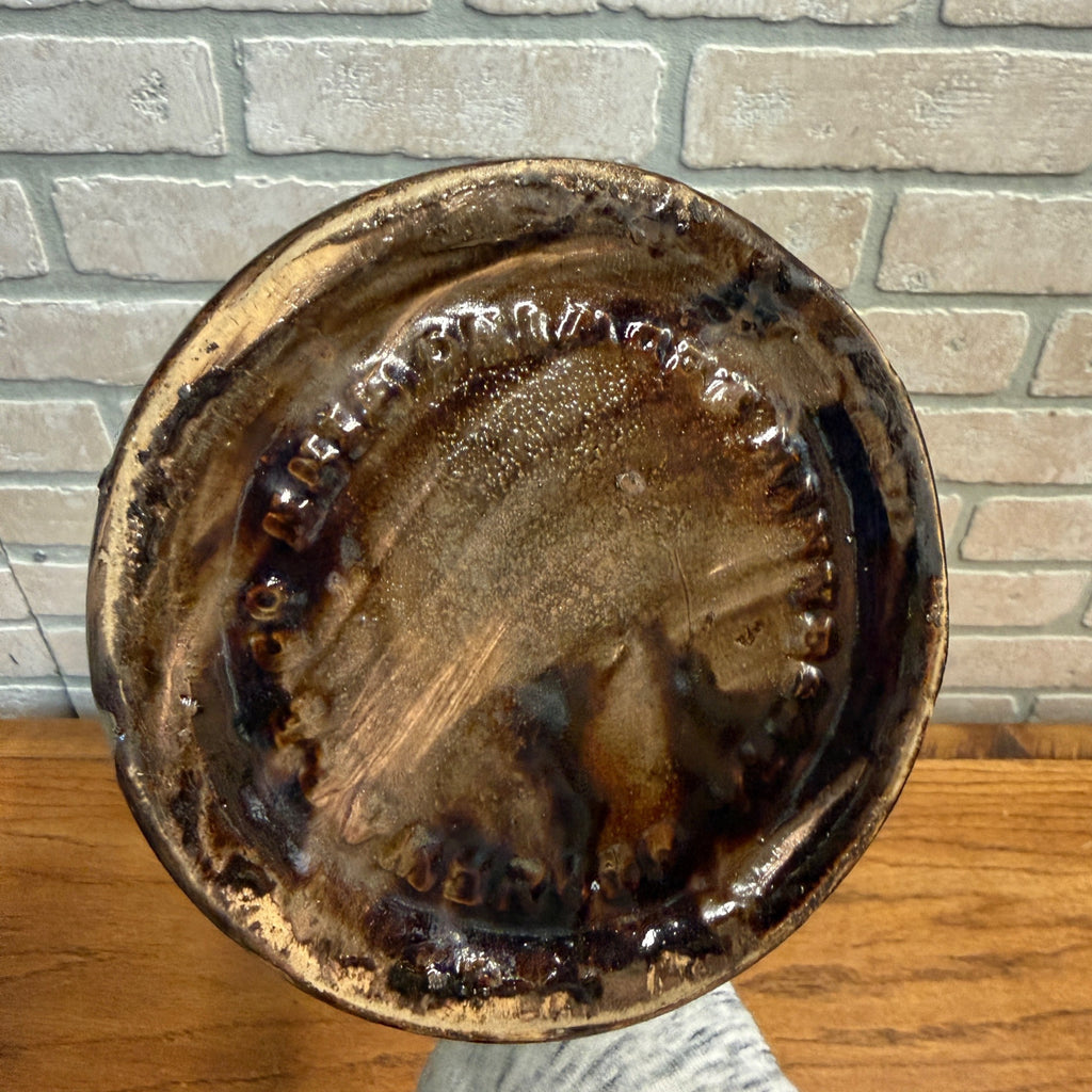 BROWN RED WING 7" PRESERVE JUG  MINNESOTA STONEWARE CO. RED WING, BOTTOM MARK