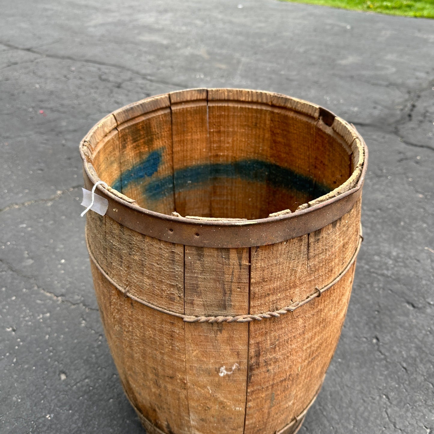 Anique Nail Keg Wooden  Barrel Primitive Rustic Farmhouse Decor