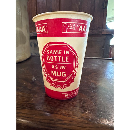 SCARCE PAPER CUP DRIVE-IN DINER SOLO CUP TRIPLE AAA ROOT BEER A