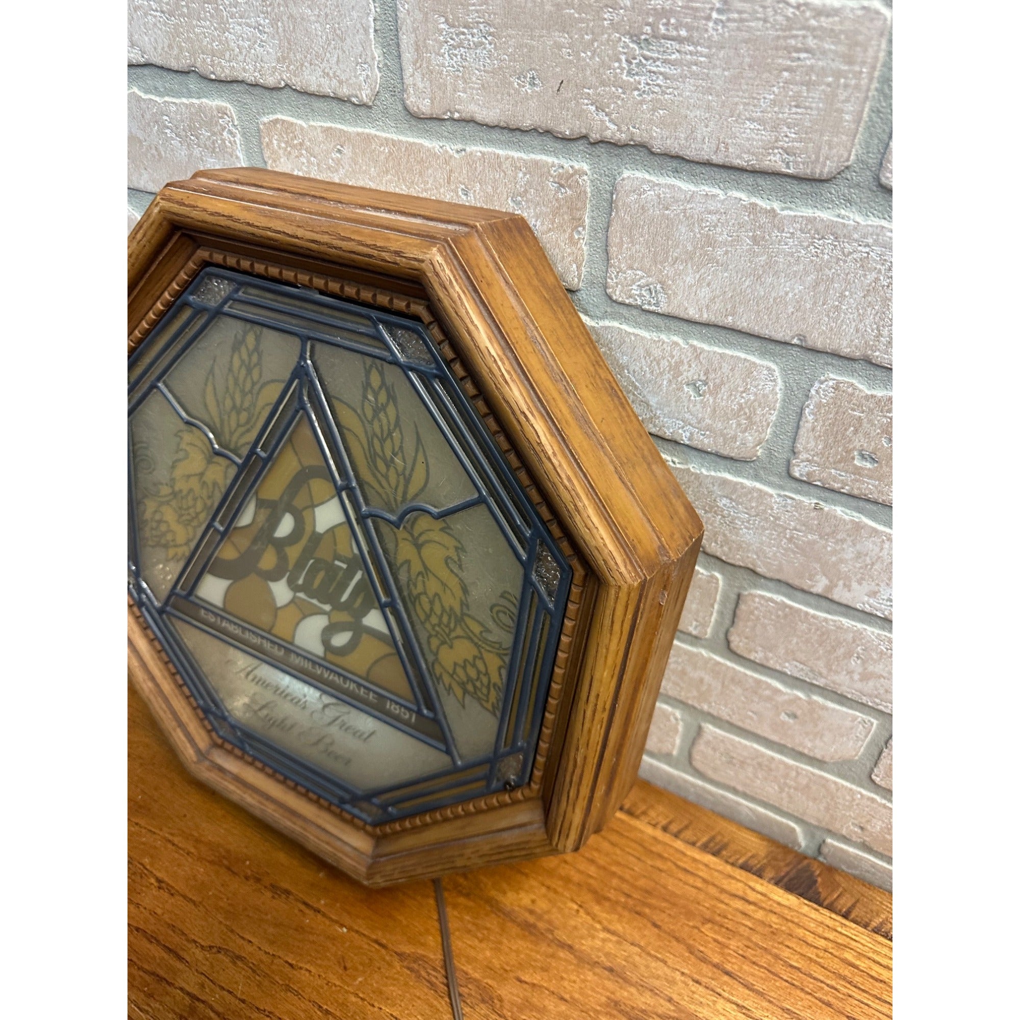 Vintage 1978 Blatz Beer Lighted Bar Sign 16x16 Light Beer Mancave Sign RARE