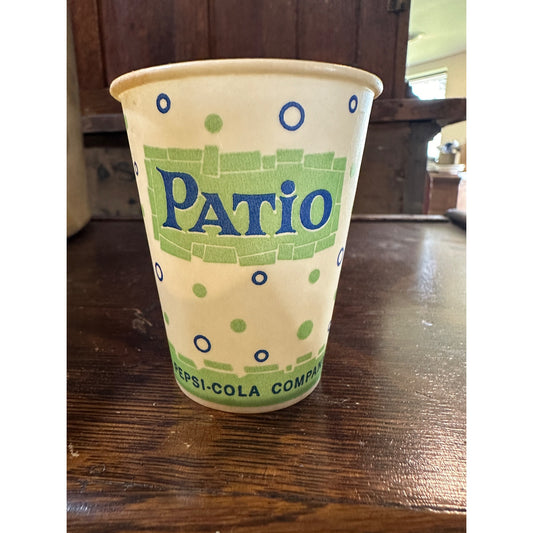 Scarce Patio Soda Pepsi Paper Sample Cup 3"  Wax Advertising