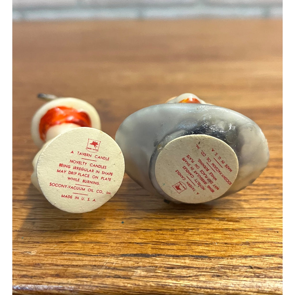 Vintage Thanksgiving Turkey Pilgrim Mobil Oil Tavern Figural Wax Candles