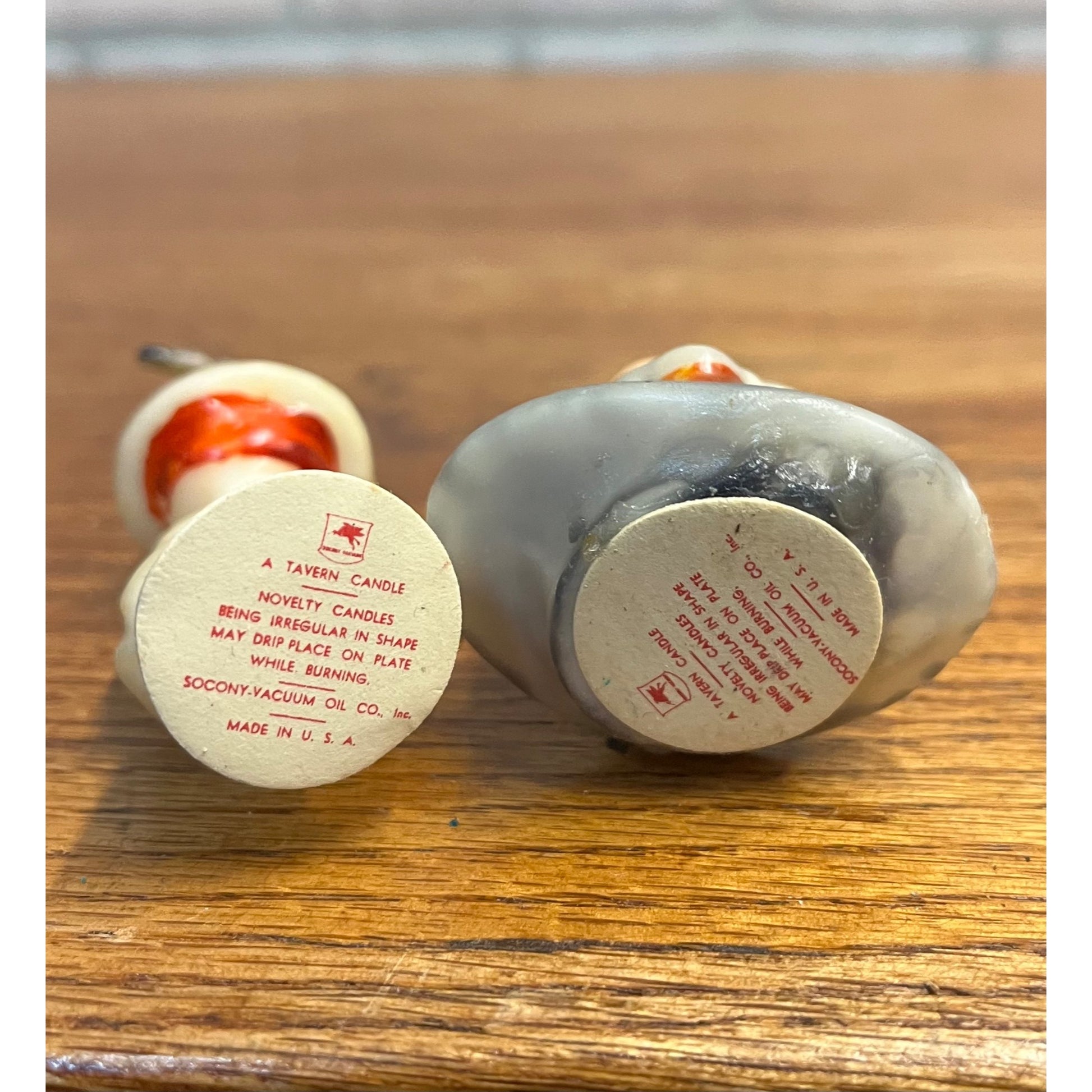 Vintage Thanksgiving Turkey Pilgrim Mobil Oil Tavern Figural Wax Candles