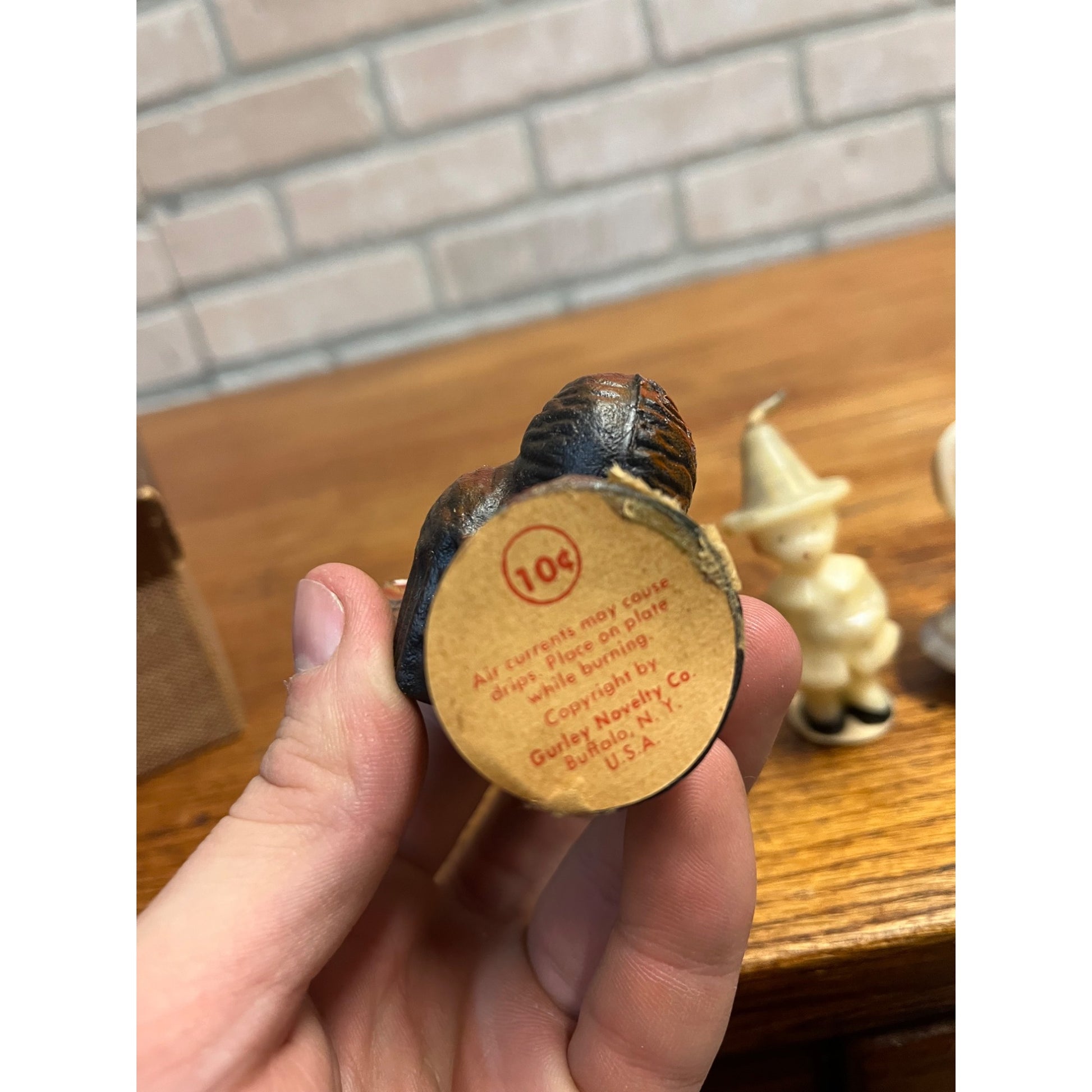 Vintage Thanksgiving Turkey Pilgrim Mobil Oil Tavern Figural Wax Candles