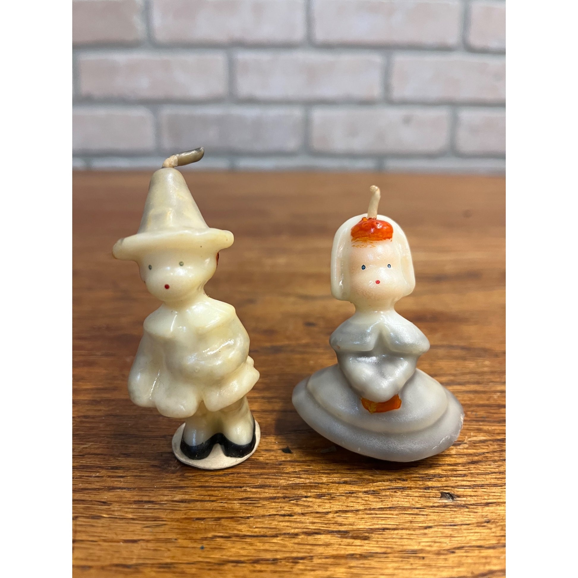 Vintage Thanksgiving Turkey Pilgrim Mobil Oil Tavern Figural Wax Candles