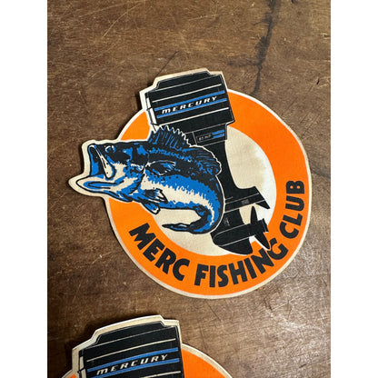 Vintage 1950s Merc Fishing Club Merucry Marine Outboards Lot (2) Iron-On Patches