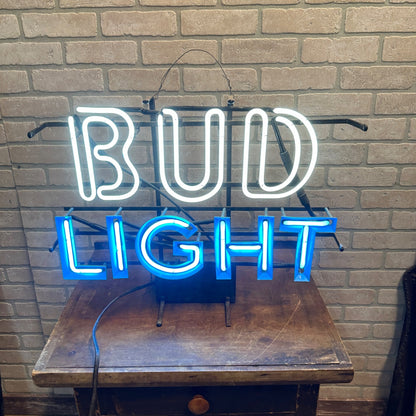 Vintage 1989 Bud Light Beer Neon Sign WORKS Budweiser