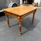 Antique Primitive 19th c. Small Oak Farmhouse Table Kitchen Console 1900s