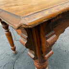 Antique Primitive 19th c. Small Oak Farmhouse Table Kitchen Console 1900s