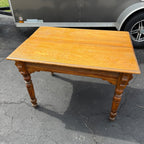 Antique Primitive 19th c. Small Oak Farmhouse Table Kitchen Console 1900s
