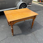 Antique Primitive 19th c. Small Oak Farmhouse Table Kitchen Console 1900s