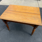 Antique Primitive 19th c. Small Oak Farmhouse Table Kitchen Console 1900s