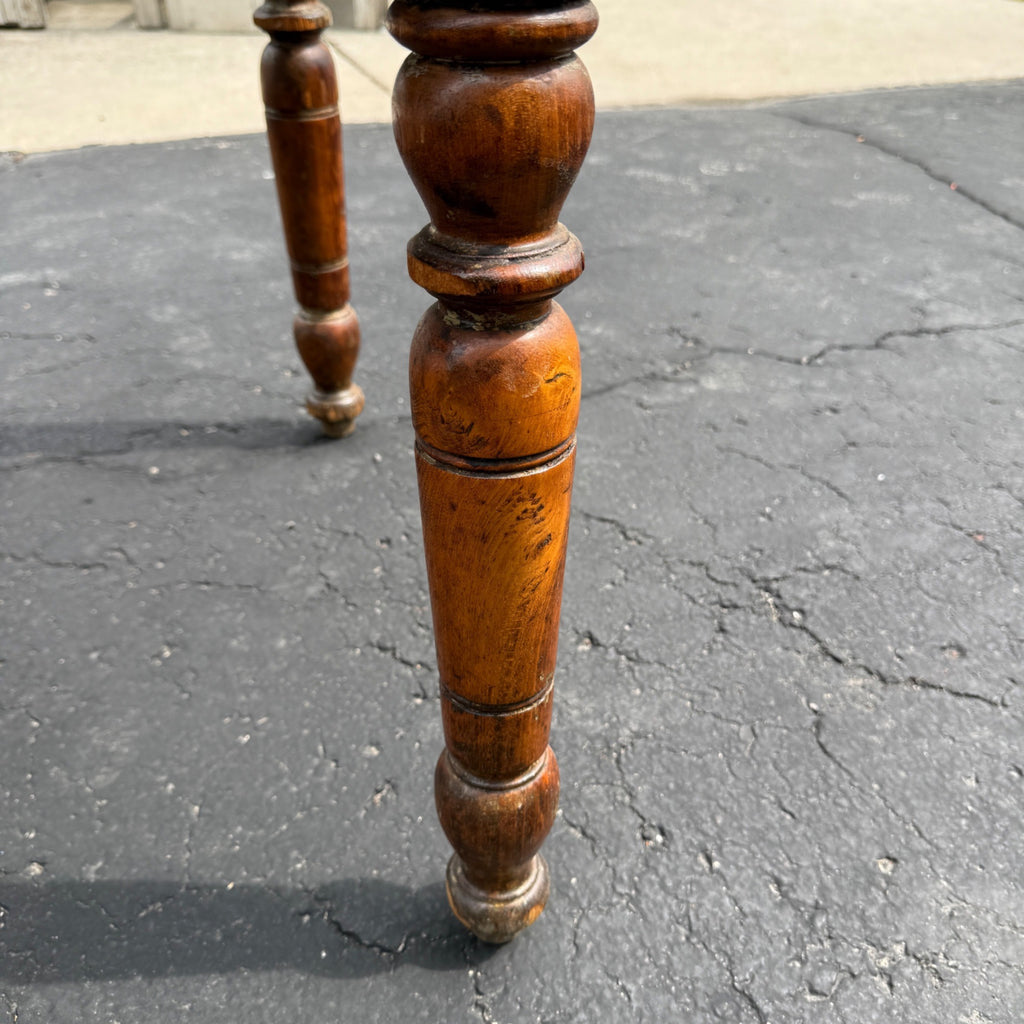 Antique Primitive 19th c. Small Oak Farmhouse Table Kitchen Console 1900s
