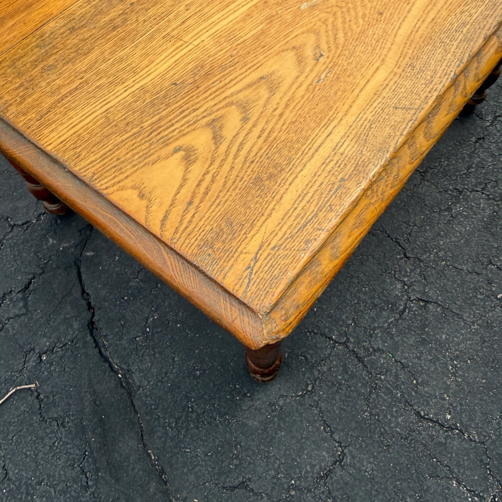 Antique Primitive 19th c. Small Oak Farmhouse Table Kitchen Console 1900s