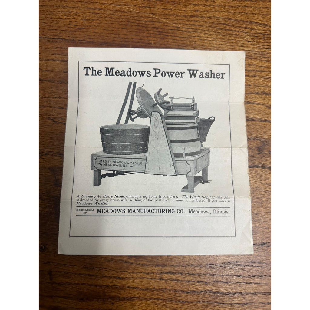 Meadows Manufacturing Co. Illinois Power Washer Washing Machine Advertisement